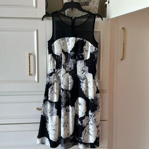 Calvin Klein dress big white roses